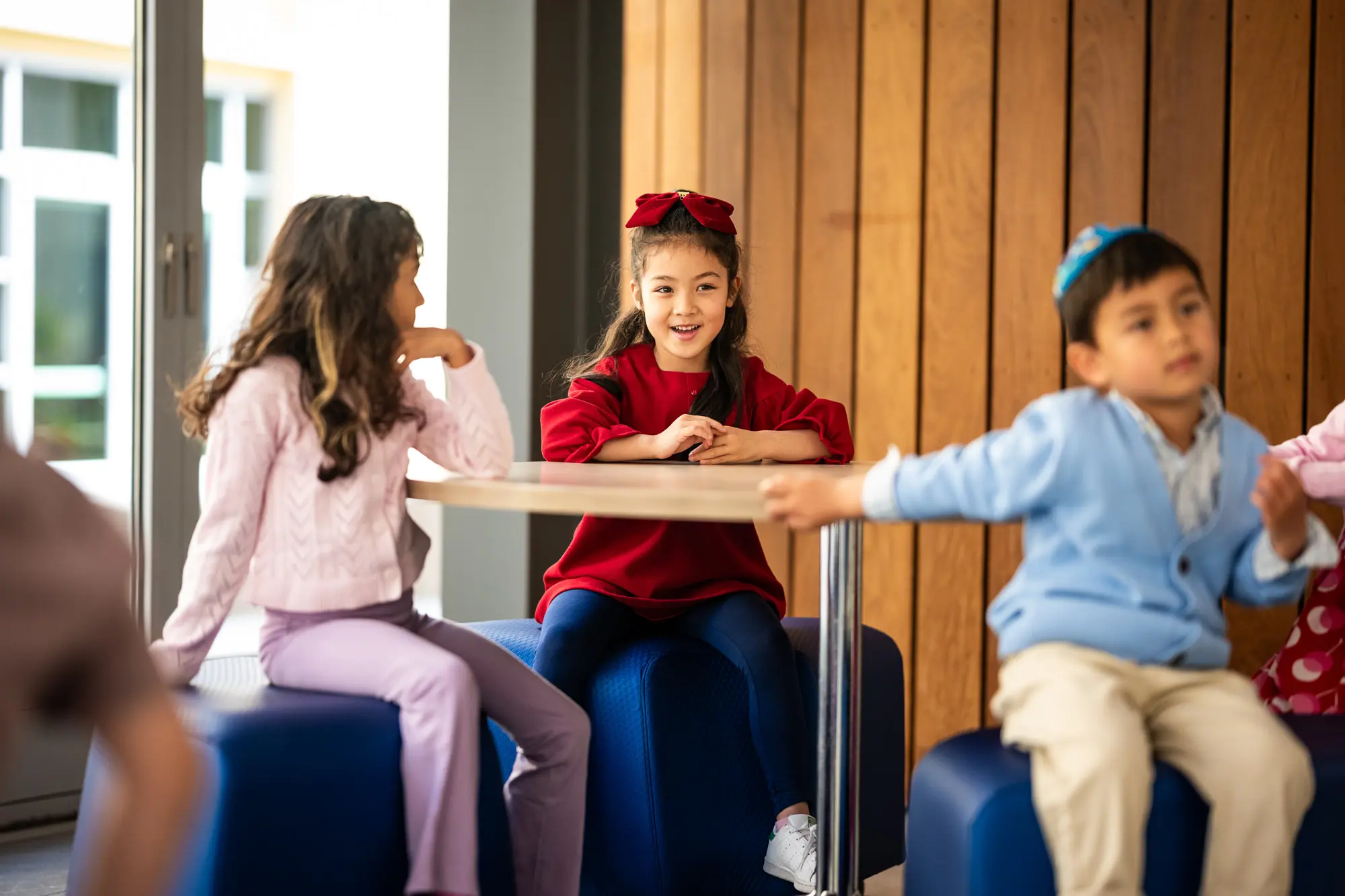 Students sitting at table