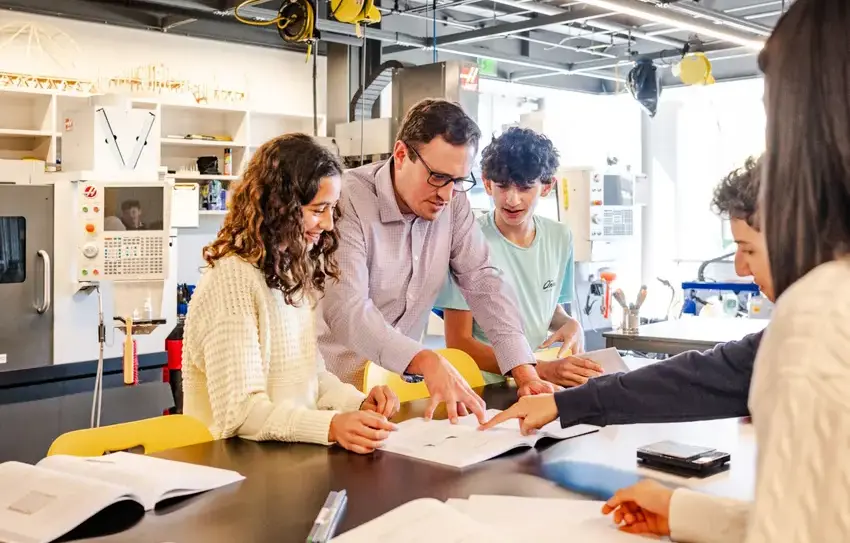 teacher with students