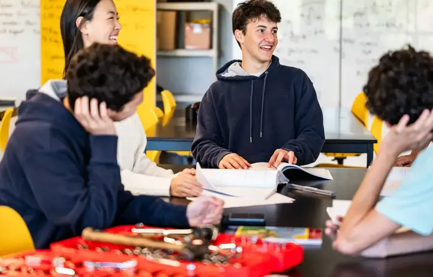 upper school student with teacher