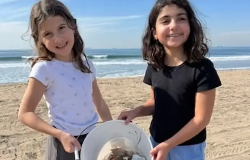 Two lower school girls by the seaside