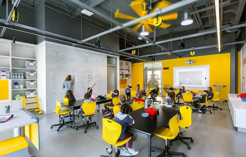 photography of Lower School students in Art & Engineering Center