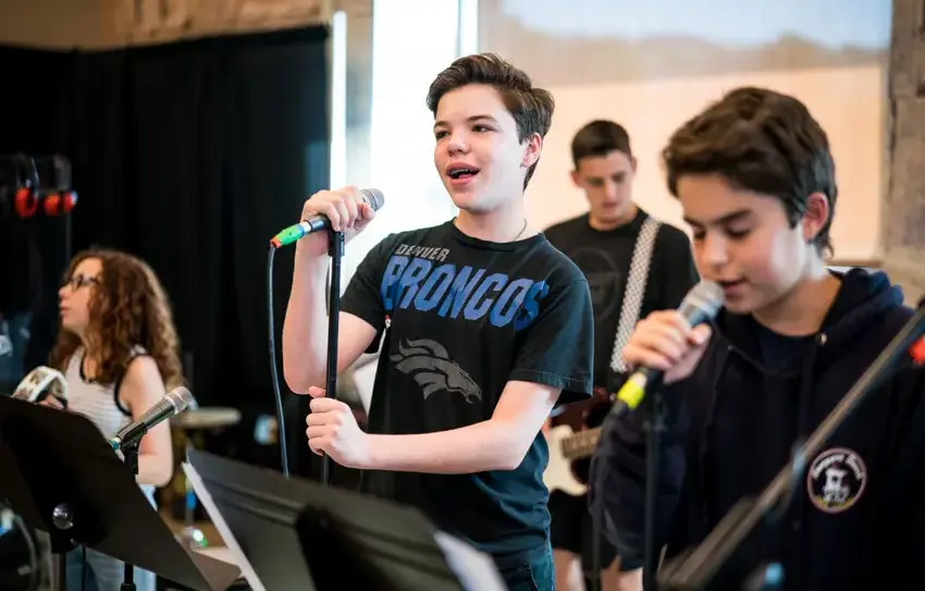 photography of Middle School Garage Band practice