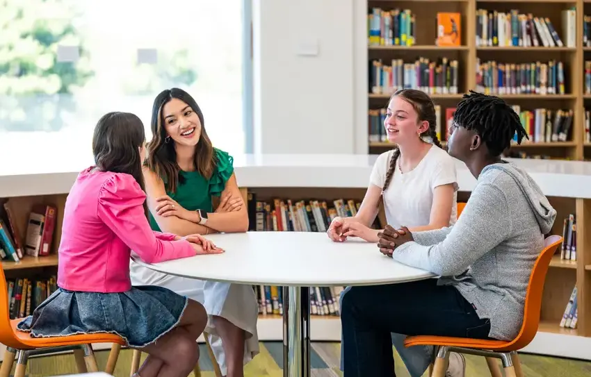 teacher with group of students