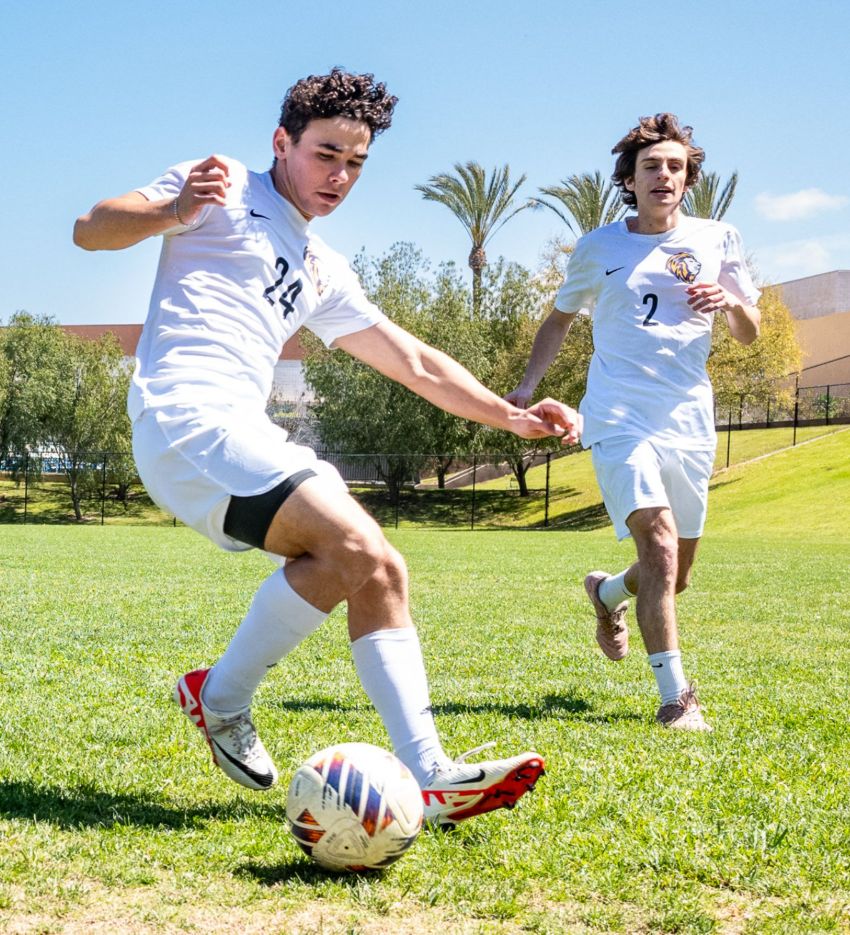 upper schools students playing soccer