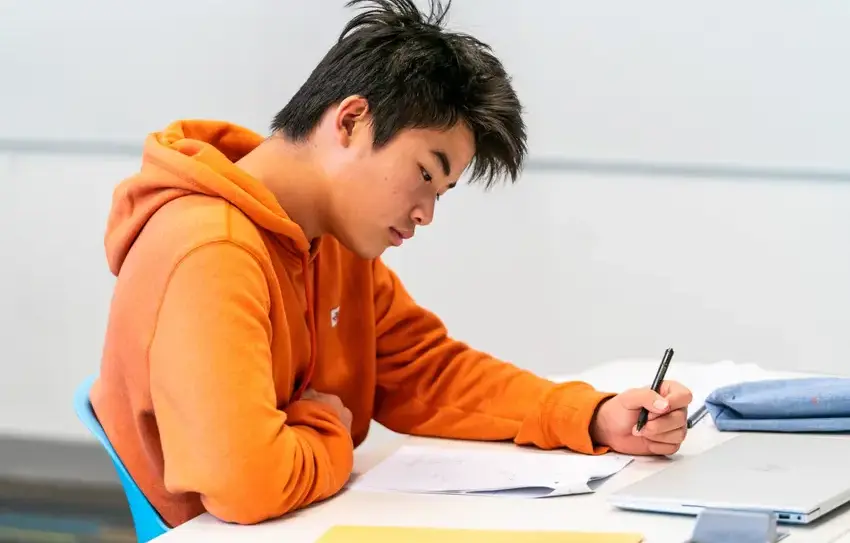 student in maths class